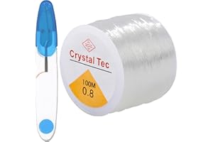 YOCHUS 100m*0.8mm Elastic String for Bracelets, Beading and Jewelry Making, Clear Stretchy String for Clay Beads, Bracelet Charms, Pony Beads, Stone Beads