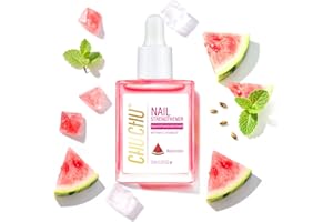 CHUCHU Nail Growth and Strengthener Oil for Cuticle - Watermelon Scent Cuticle Oil Repair Moisturizing Treatment - Natural Jojoba Vitamin B & E Nail Oil for Dry Cracked Nails