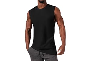 iudam Mens Gym Workout Sleeveless T-Shirts Casual Tank Tops Muscle Cut Off Shirts