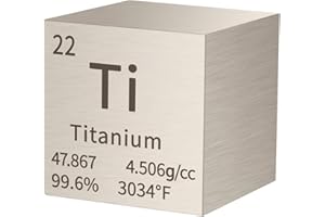 PFCKE Titanium Cube Metal Density Cubes Pure Metal High Density Element Cube for Element Collections Lab Experiment Periodic Table Collection DIY Teacher Science Creative Gift（Titanium，1 Inch）