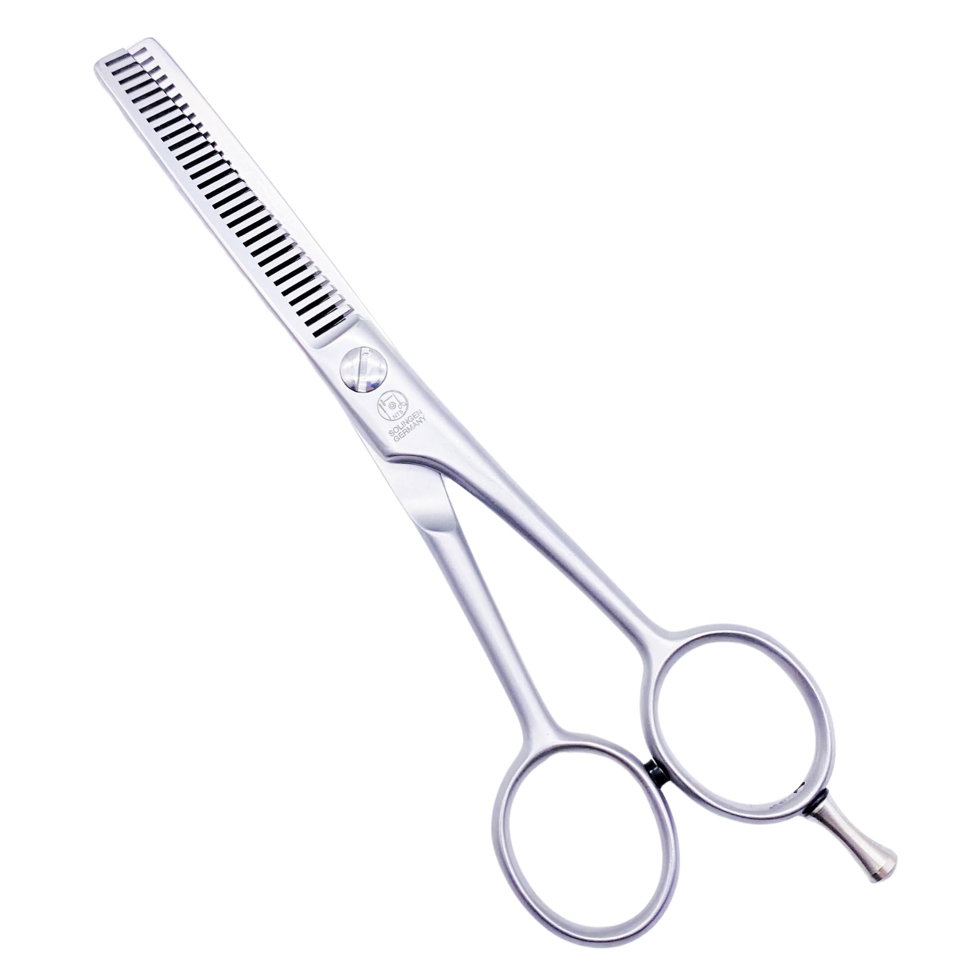 NTS-Solingen Dog Scissors / Grooming Scissors – Dog Pet Line Rust-Free, Matt Satin • Fur Modelling Scissors (Teeth Double-Sided) Thinning Scissors