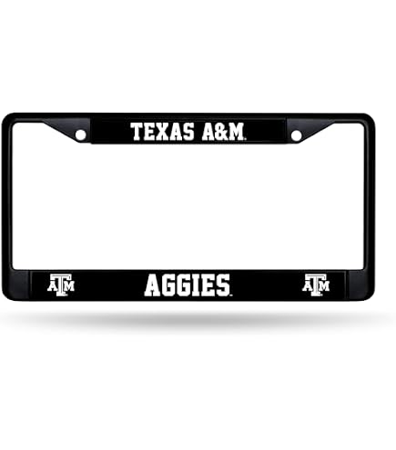 Texas A&M Aggies Glitter License Plate - Black