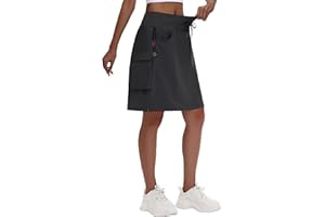MIVEI Women's 16" 20" Hiking Cargo Skort Skirt - High Waisted Golf Dressy Casual Workout Sport Skirt with Liner Quick Dry
