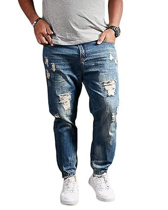 Pantalones Vaqueros Del Agujero Hombres Esencial Los De Confort Y