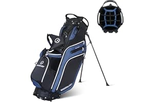 T WINSOLOGY Pro Golf Stand Bag, 14 Way Top with Full Length Dividers, Lightweight Carry Bag with Dual Straps, Ergonomic Back Support, 10 Pockets with Cooler & Waterproof Pocket, for Men and Women