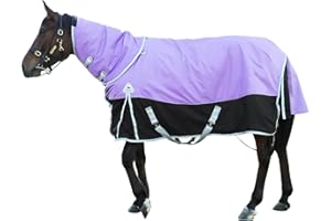 AQINGR Waterproof Horse Turnout Blankets Horse Blanket Winter Waterproof,400g Warm Cotton Filling Liner 1600D Premium Turnout Horse Blanket,Medium Weight Waterproof Blanket 78inches145cm