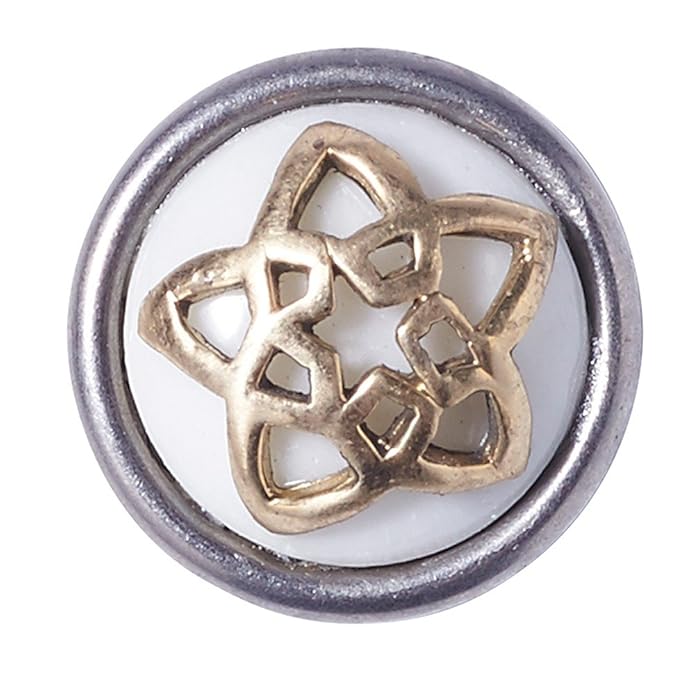 Noosa Petite Chunk APPLE STAR Pentagram white/ brass - bone