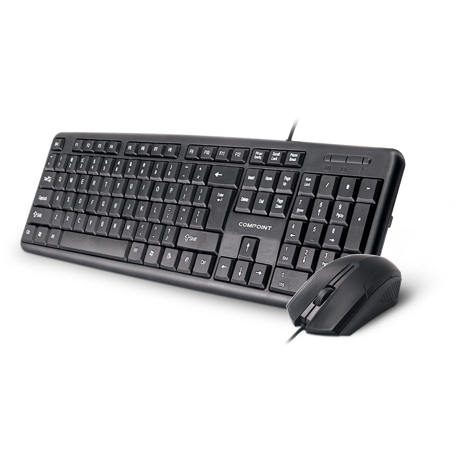 Wired Keyboard and Mouse Set - USB 1000 DPI Optical Mouse And Mechanical Keyboard Combo for Desktop, Laptop, Home Computer - Black Mouse & Qwerty UK English Layout Keyboard Mouse Combo