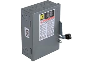 SCHNEIDER ELECTRIC Square D - D221NCP General Duty Safety Switch, Fusible, 30-Amp, 240V, 2-Pole, 7.5 HP, Indoor, W/Neutral