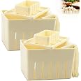 Tofu Press Mould, 2PCS Food Grade Plastic Tofu Maker Kit with Cheese Cloth | DIY Homemade Tofu Maker, Cheese Press Mold, Soyb