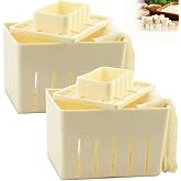 Tofu Press Mould, 2PCS Food Grade Plastic Tofu Maker Kit with Cheese Cloth | DIY Homemade Tofu Maker, Cheese Press Mold, Soyb
