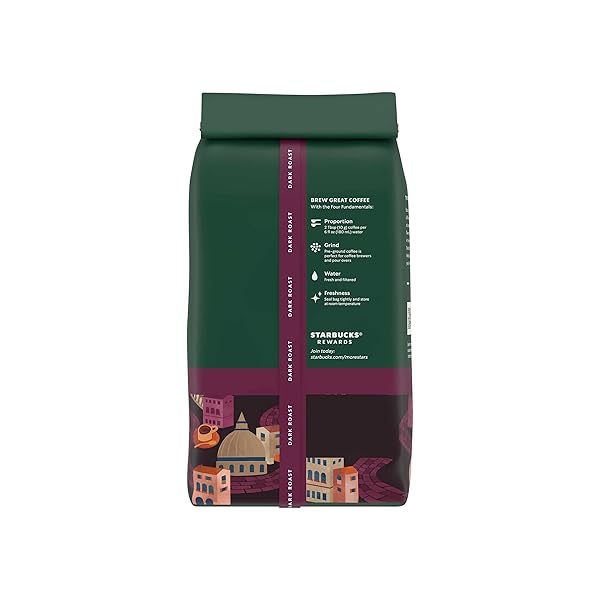 STARBUCKS GROUND COFFEE, DARK ROAST COFFEE, ITALIAN ROAST, 100% ARABICA, 1 BAG (18 OZ)