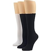 HUE Women’s Scalloped Pointelle Crew Sock