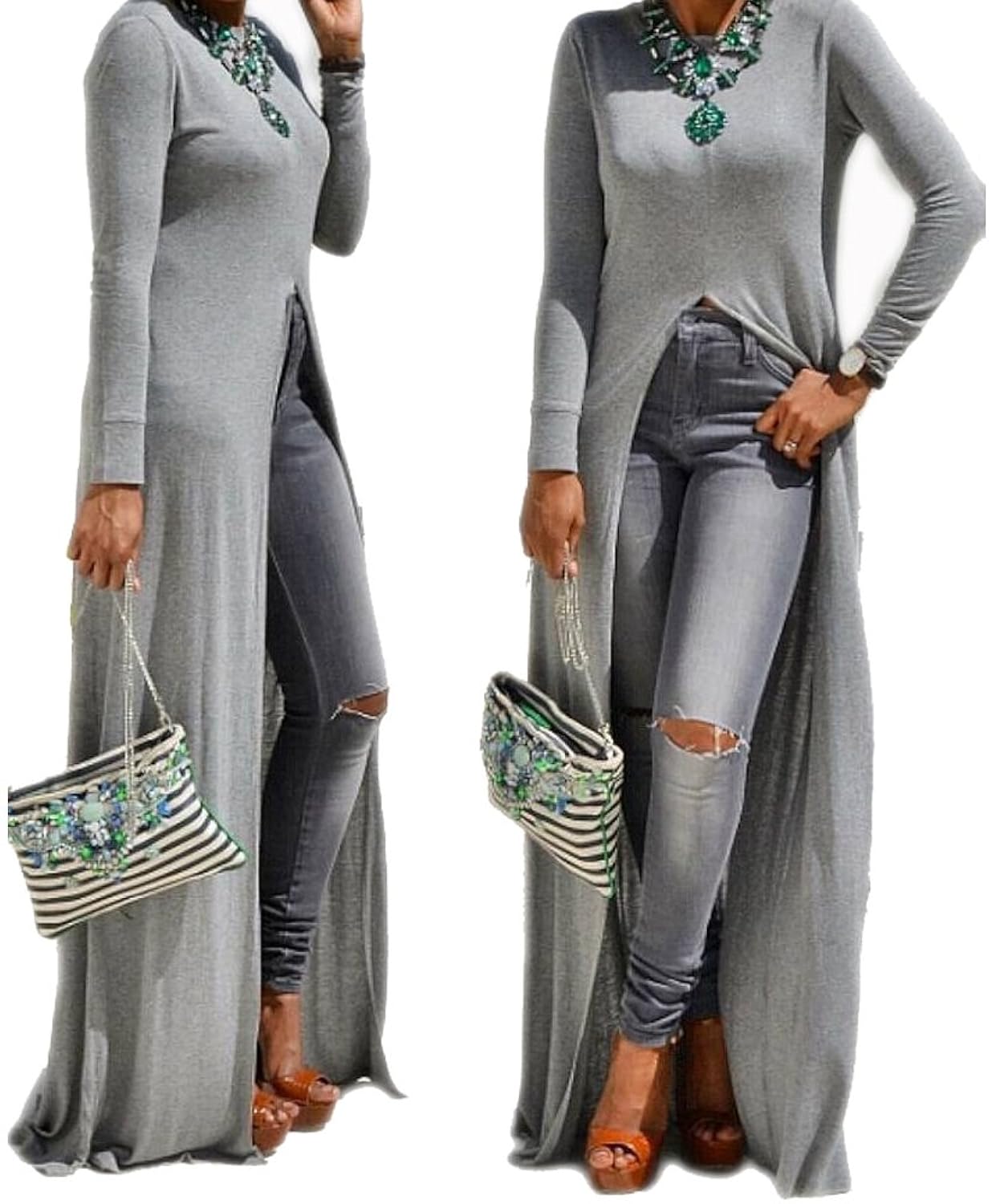 maxi dress with open front