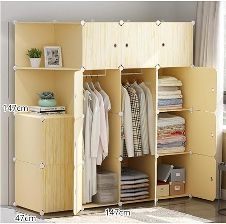 Yigui Wardrobe Simple Wardrobe Cloth Assembly Large Plastic Hanging Children S Single Small Storage Cabinet Storage Cloth Wardrobe I Amazon Co Uk Kitchen Home