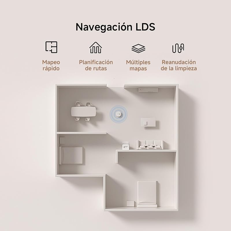 H50 Robot Aspirador con fregado y paño elevable, 10000 Pa