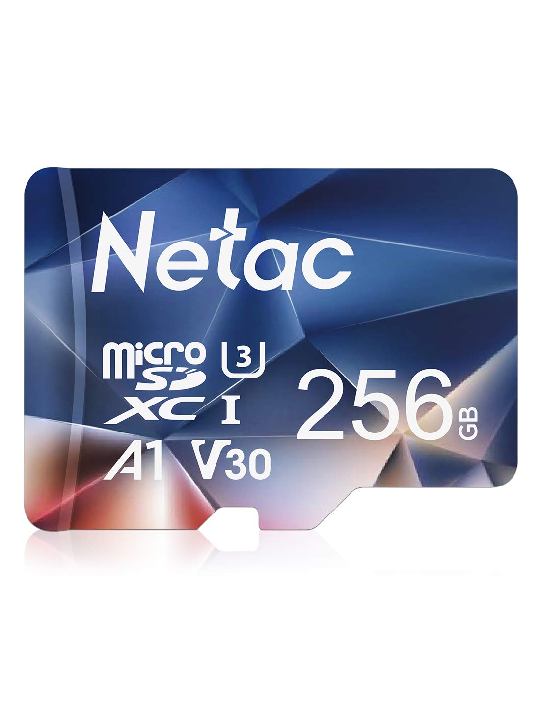 Netac 256GB MicroSDXC Memory Card, Micro SD Card, 4K Full HD Video Recording, UHS-I, C10, U3, A1, V30, for Camera, Smartphone, Security System, Drone, Dash Cam