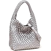 Woven Leather Bags for Women Knoted Women Handbag Designer Shoulder Bucket Purse Handmade Fashion Tote Hobo Bag Small