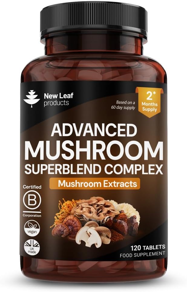 New Leaf Mushroom Complex 120 Tablets - Lions Mane, Cordyceps & More