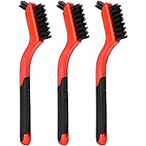Karosom 3pcs Nylon Brushes for Cleaning, Small Cleaning Brushes for Tight Spaces, Car Detailing Brush Set for Cleaning Dust in Holes