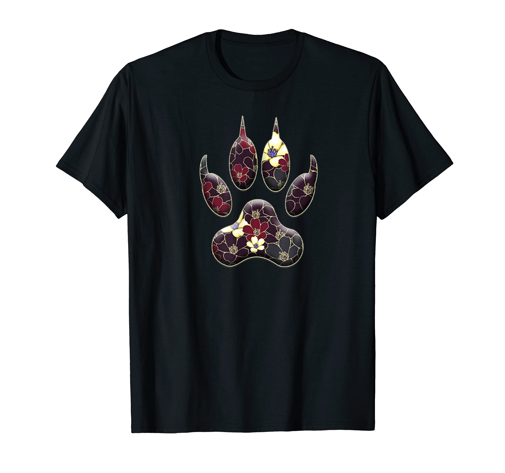 Colorful Big Dog Paw Print T-Shirt