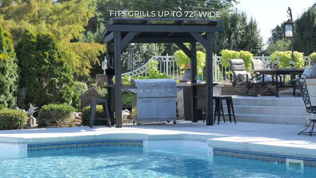 Backyard Discovery Rockport 8x6 Steel Grill Gazebo with Hardtop, PowerPort, and Countertops for All-Weather BBQ image 24