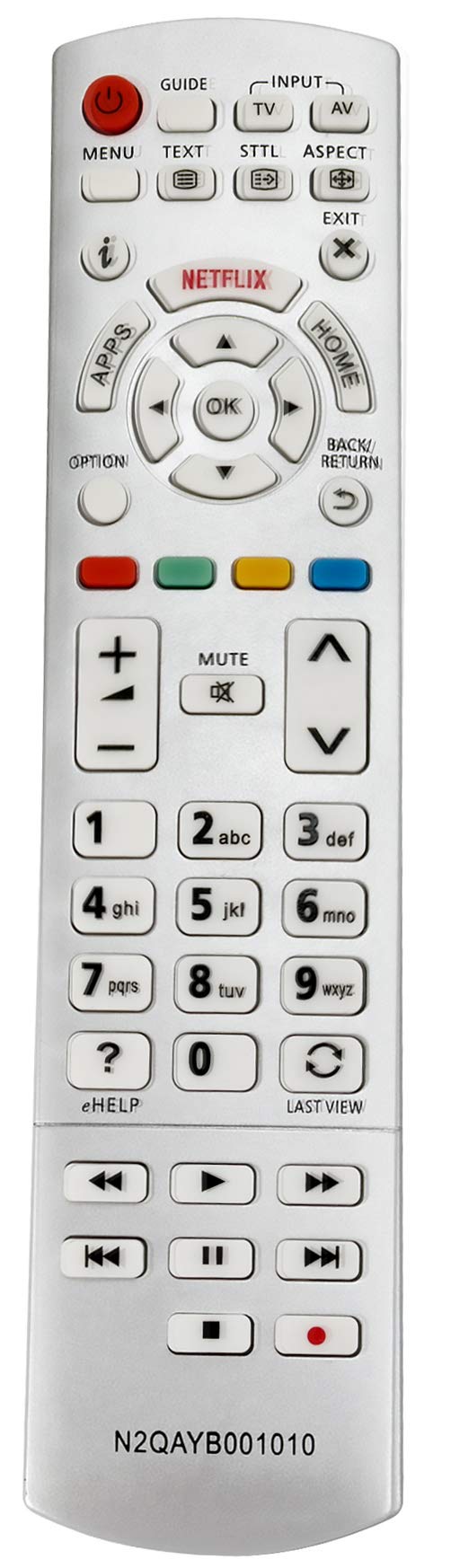 ALLIMITY N2QAYB001010 Remote Control Replacement for Panasonic VIERA TX-32CS600E TX-32DS500E TX-32DS600E TX-40CX670E TX-40CX680E TX-40CX700E TX-40CXE720 TX-40DS630E TX-40DX653E TX-40DX700E TX-40CS620E