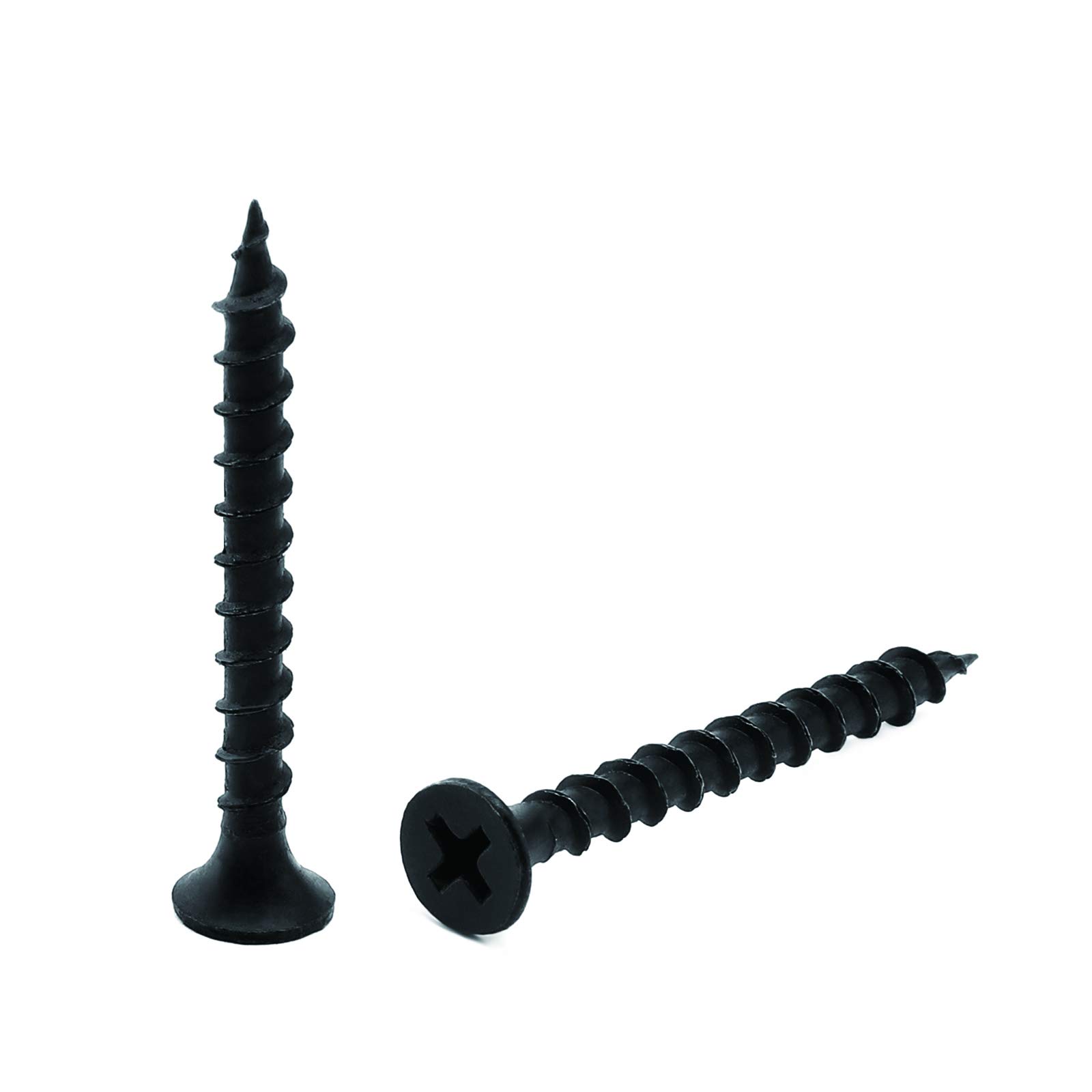 #6 x 1-3/8" Wood Screw 50PCS Black Phosphate Coated Stainless Flat Truss Head Fast Self Tapping Drywall Screws by SG TZH