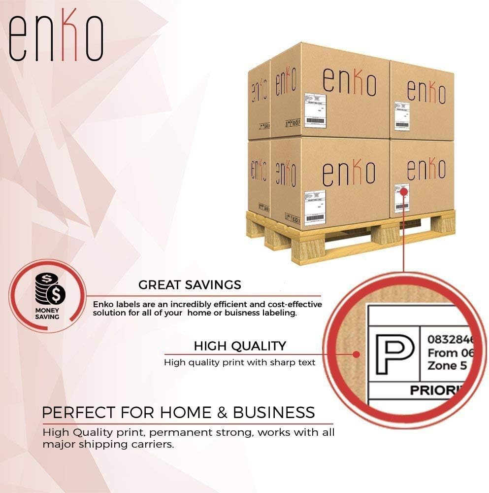 enKo - Compatible DK-2205 Continuous Paper Labels (2.4 Inch x 100 Feet) Compatible for Brother QL Label Printers - 12 Rolls + 4 Refillable Cartridges : Office Products