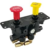 802804 Parking Air Brake Dash Control Valve Fit For Freightliner Cascadia | Ports 3/8" PTC 90&deg;Elbows, 1/4" Mounting Holes Unthreaded, Fit For Freightliner Cascadia Semi Trucks Trailers 5018303 BX802804