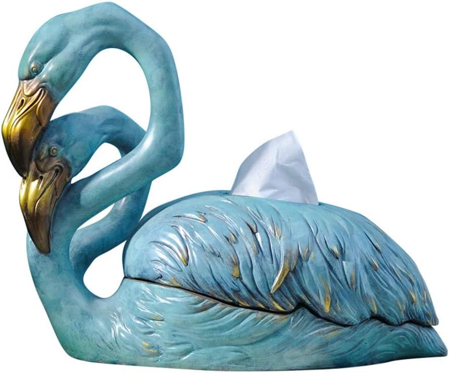 FieNei Tissue Box Holders Tissue Box Cover Flamingo Resin Decorations Ornaments Fashion Paper Tube Furnishings