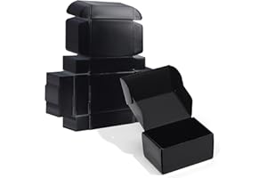 ZBEIVAN 6x4x3 Black Small Shipping Boxes, 20 Packs Corrugated Cardboard Mailer Boxes for Packaging Small Business Mailing Gifts Wrap Boxes with Lids