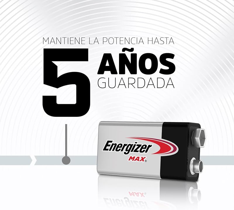 Max - Bateria Alcalina de 9V (Pack de 3) - Baterias de 9 Volts