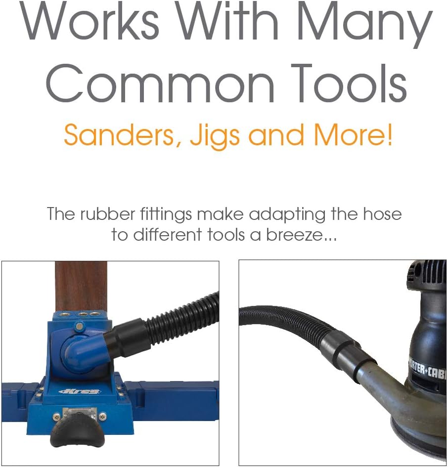Dust Collection Power Tool Hose with Fittings For Use With Smaller Power Tools Shop Vacuums Dust Collectors and General Home Use - Vacuum And Dust Collector Hoses - 