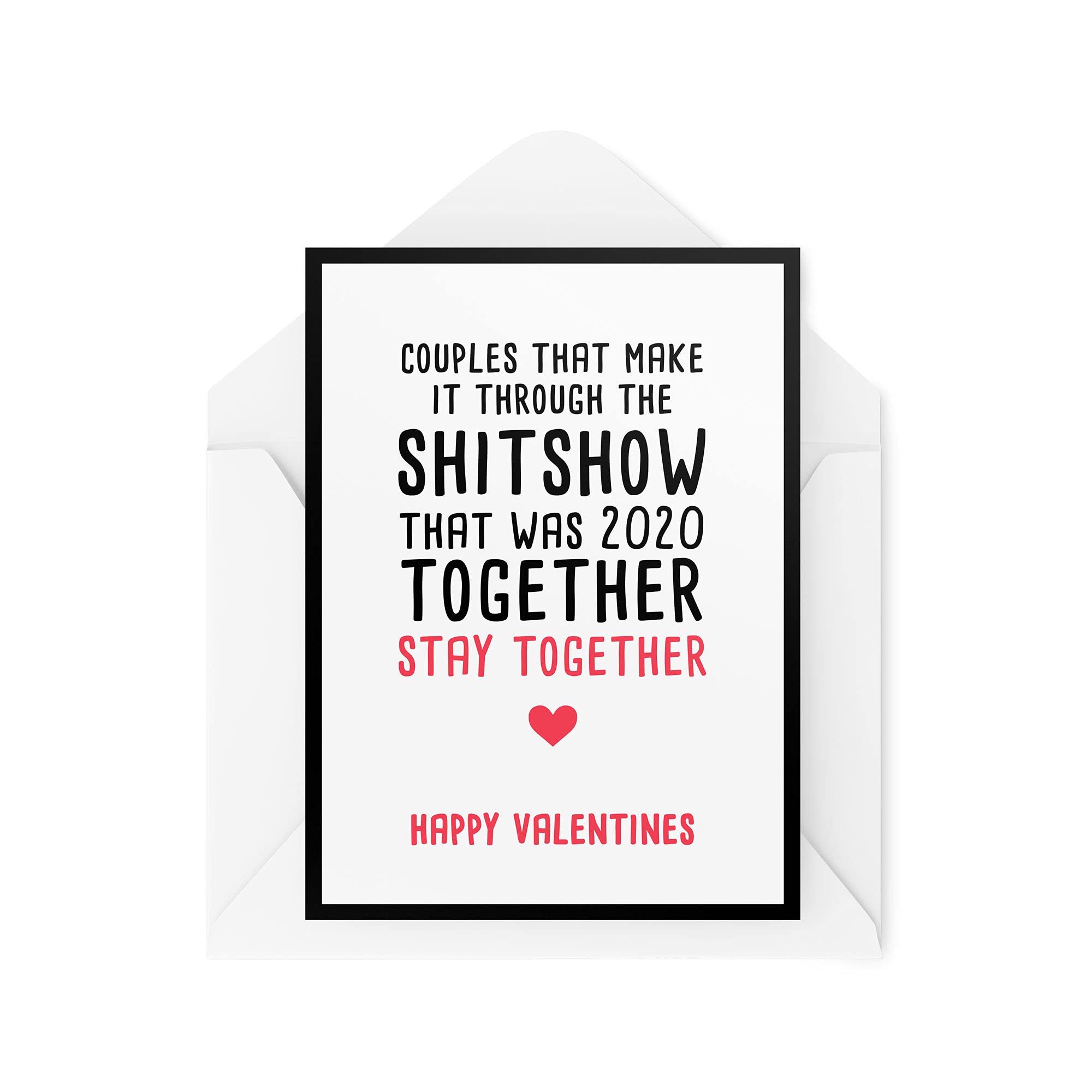 Funny Valentine's Cards Wife or Husband, Couples Card, Made It Through 2020 Together, Joke Banter Comedy Girlfriend Boyfriend CBH446
