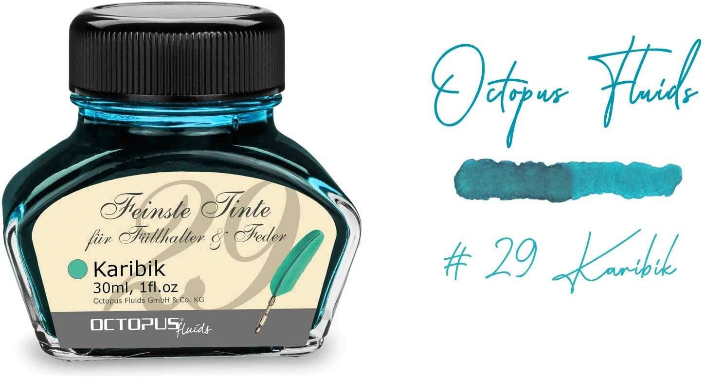 Octopus Fluids Ink - Caribbean 30ml, Glass Inkpot, Calligraphy Ink, 30 ml - Image 3
