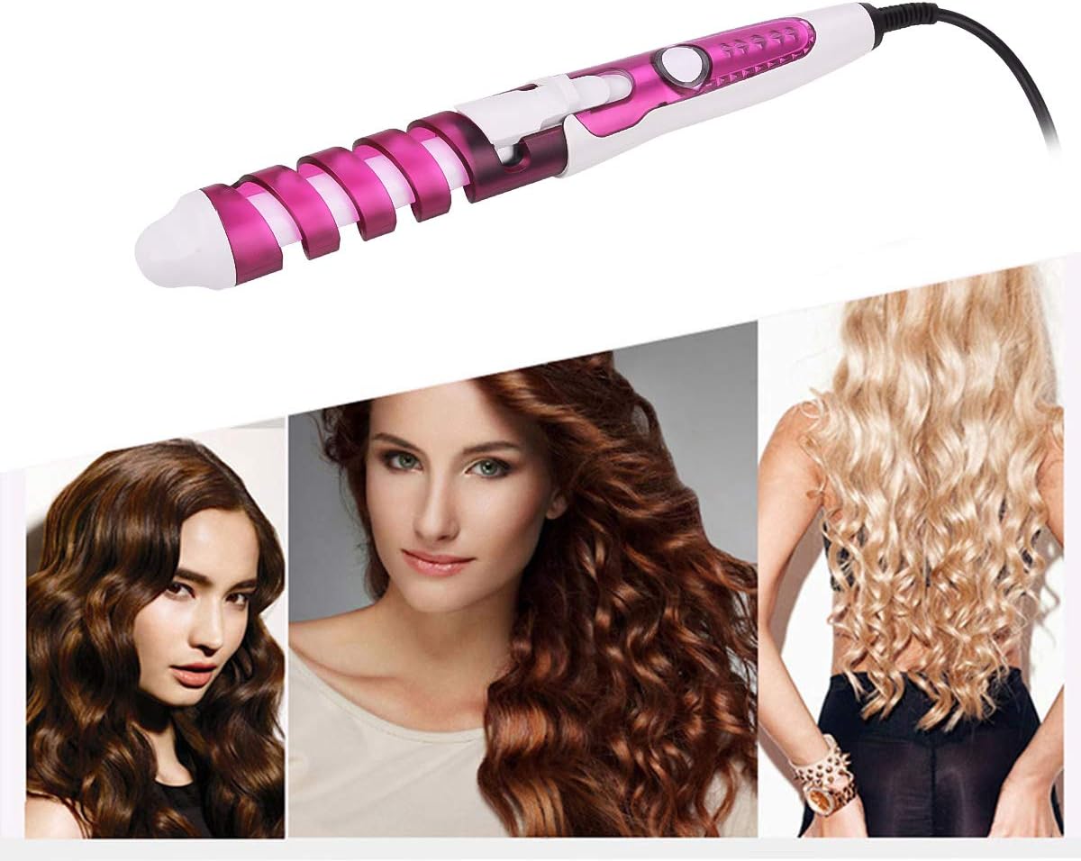 Spiral Hair Curler,CkeyiN Ceramic Curling Wand Electric Hair Curlers with 360 Degree Rotation Cord