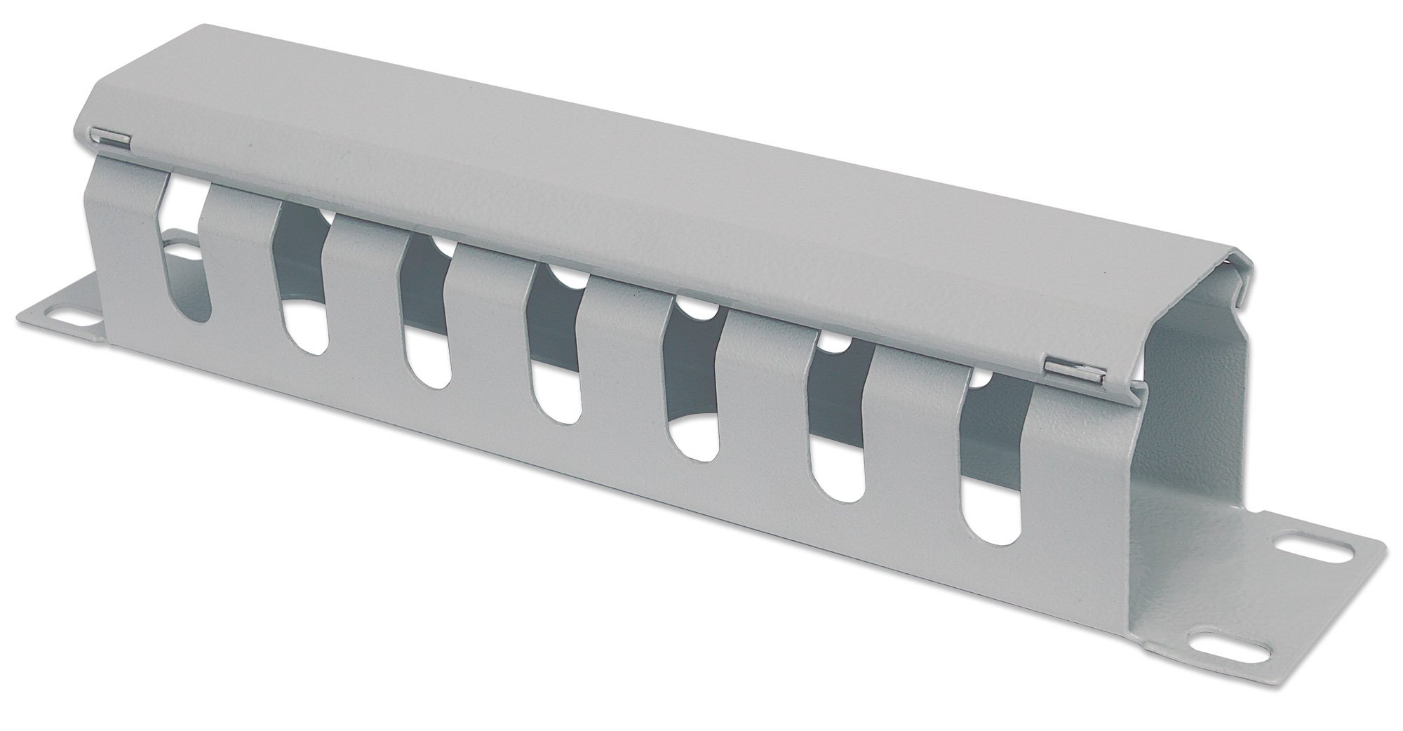 Intellinet 10 Inch Cable Management Panel, 1U, Covered, Grey