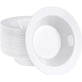 SETUP [12 oz. - 50 Piece] White Bowls, Disposable Soup Bowls - Premium Heavy-Duty Dessert Bowls for Wedding, Party and All Oc