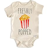 NOFO VIBES Popcorn Movie Night Baby Bodysuit – Funny Infant Outfit, Unisex Cotton Baby Clothes, Short Sleeve Newborn Bodysuit