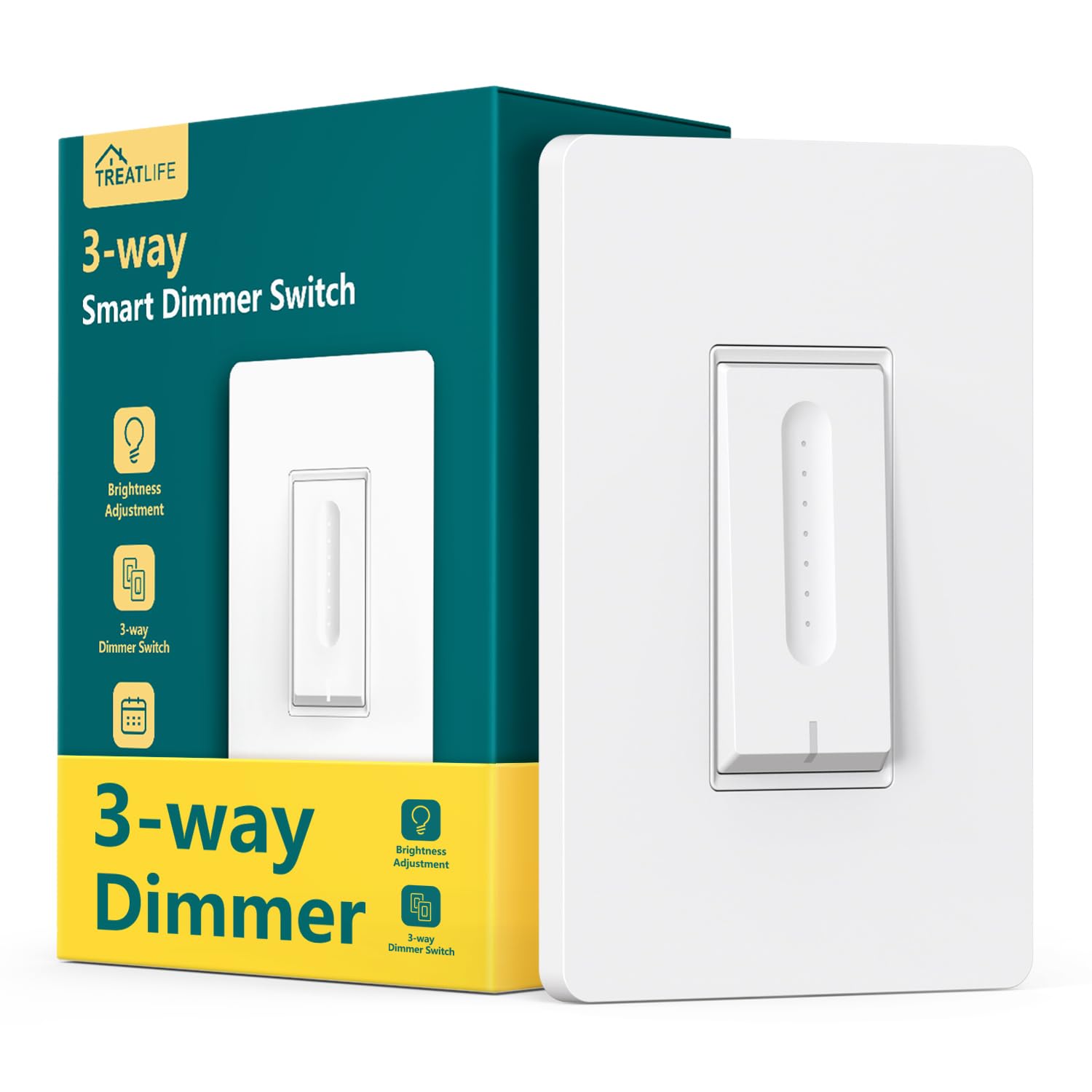 Photo 1 of TREATLIFE 3 Way Smart Dimmer Switch 1 Pack, Master 3 Way Dimmable Light Switch, 2.4GHz Smart Switch Compatible with Alexa and Google Home, Neutral Wire Needed, No Hub Required, Remote Control