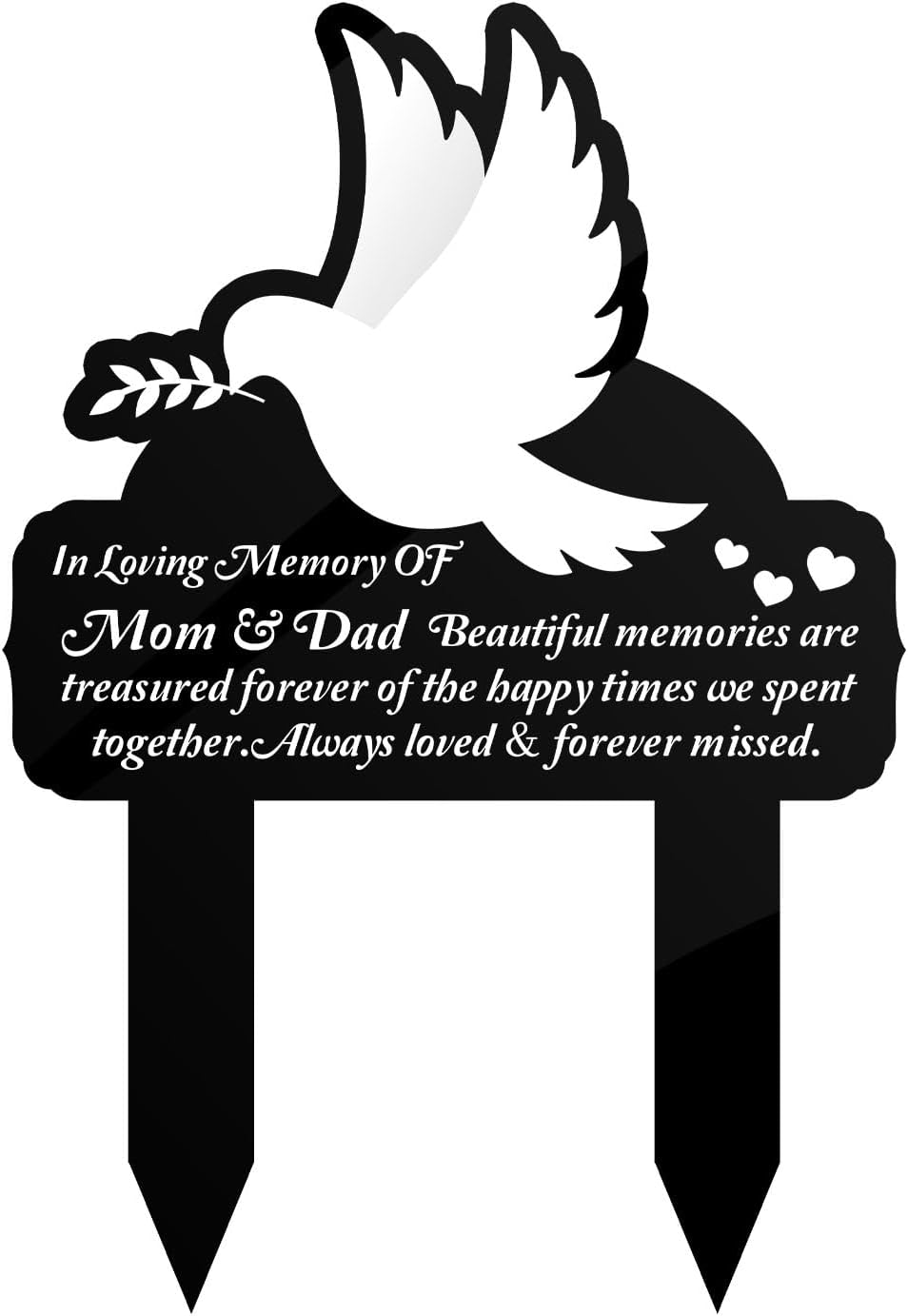 Decorative Garden Stakes - Memorial Stakes for Outdoors Yard Grave Markers for Dad Mom Cemetery Cemetery Decorations for Grave Memorial Plaques for Loved Ones Garden Decor