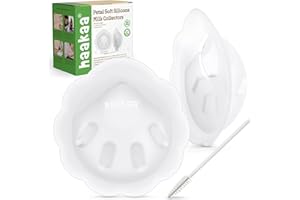 haakaa Petal Soft Silicone Milk Collector丨Discreet Leak-Protection Breast Milk Saver, Reusable Breast Shells Milk Collection Cup for Breastfeeding with Cleaning Brush- 2PCS