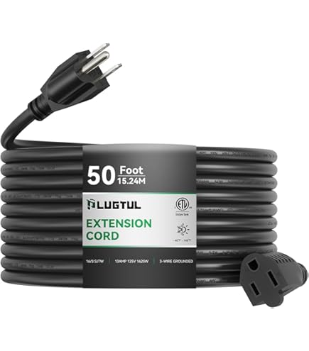 Gogreen Power  Gg-13750bk  16/3 Sjtw Outdoor Extension Cord Black 50 Ft
