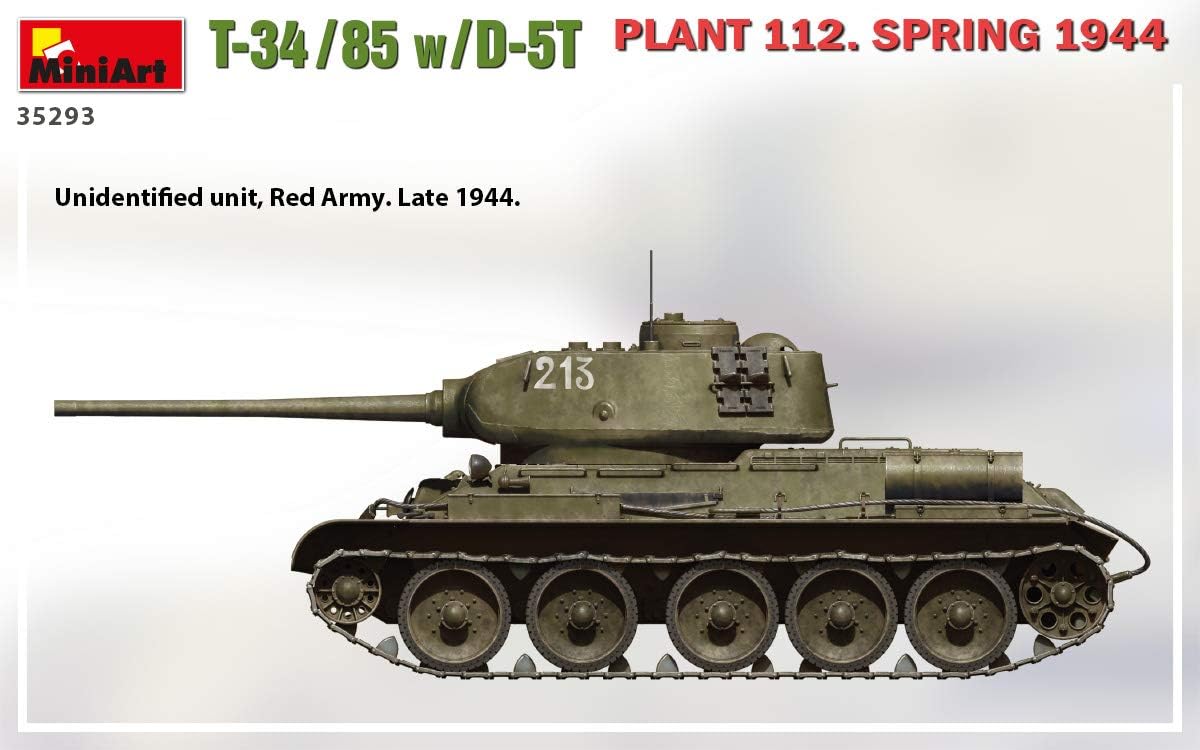 Miniart 1:35 - T-34/85 w/D-5T Plant 112 1944, グリーン, S - Image 5