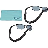 Chums Floating Neoprene Eyewear Retainer, Sunglass Strap, & Eyeglass Float | 2pk Bundle + Cloth