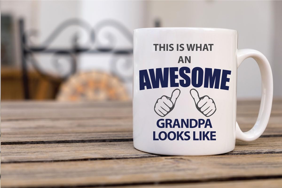 60 Second Makeover Limited This is What an Awesome Grandpa Looks Like Mug Grandpa Gift for Fathers Day Funny Gifts for Men Presenrts for Grandparents from Grandchildren Birthday Christmas