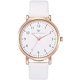 Wristology Maxi Numbers Womens Nurse Watch - Interchangeable Genuine Leather Strap Band - Large Easy to Read Boyfriend Size with Second Hand Men, Nurses, Teachers, Olivia