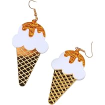 Amazon.com: Handmade Colorful Pizza Ice Cream Shape Stud Earrings ...