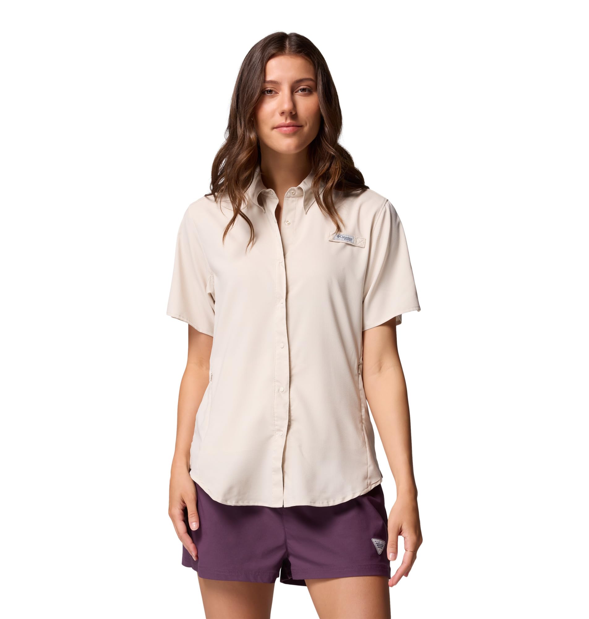 Columbia Womens PFG Tamiami II Short Sleeve Fishing Shirt, Dark Stone, X-Small Image Columbia Womens PFG Tamiami II Short Sleeve Fishing Shirt, Dark Stone, X-Small Image